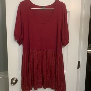 Burgundy Tunic with Ruffle
